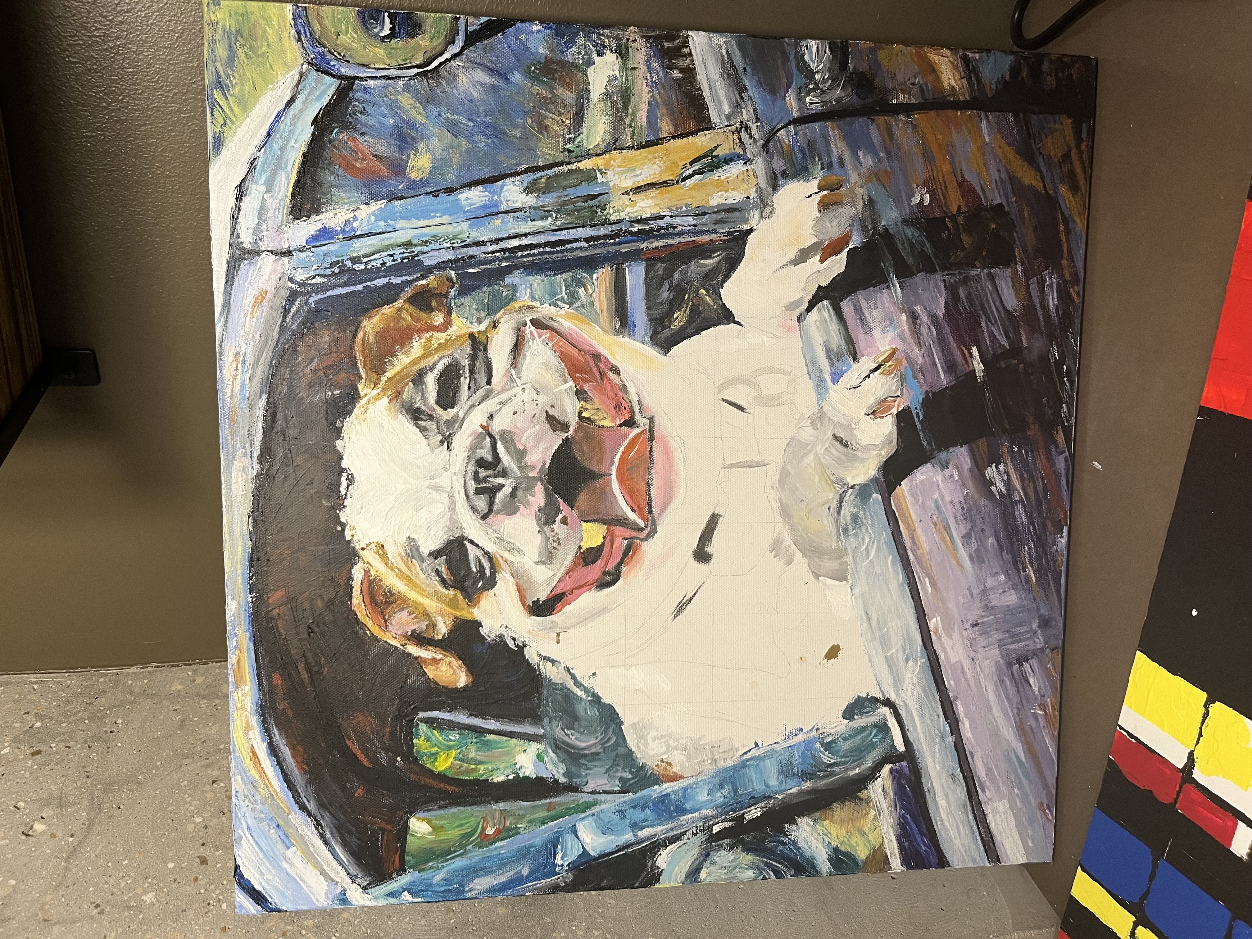 Painting of a dog named Greta